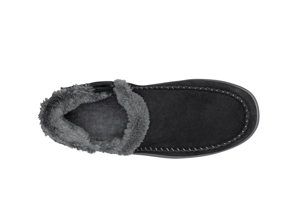 Lorin Hands-Free Slipper Shoes – Black | Suede Faux Fur Lined Women's Slip-On