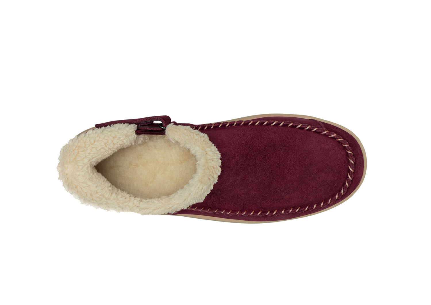 Lorin Hands-Free Slipper Shoes – Bordeaux | Suede Faux Fur Lined Women's Slip-On