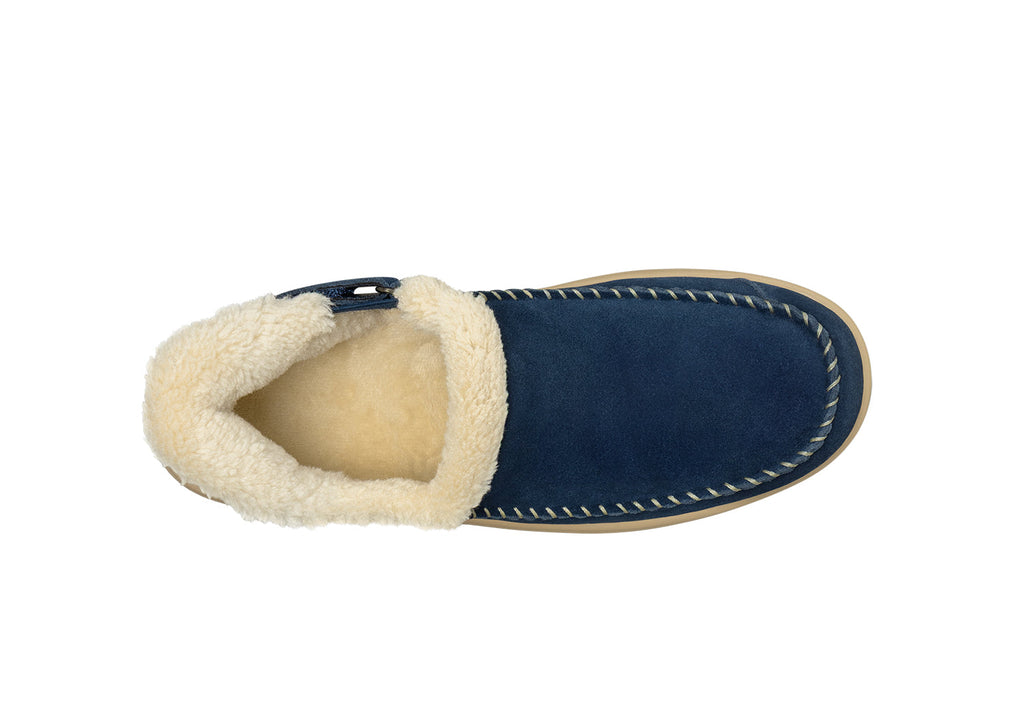 Lorin Hands-Free Slipper Shoes – Sapphire | Suede Faux Fur Lined Women's Slip-On