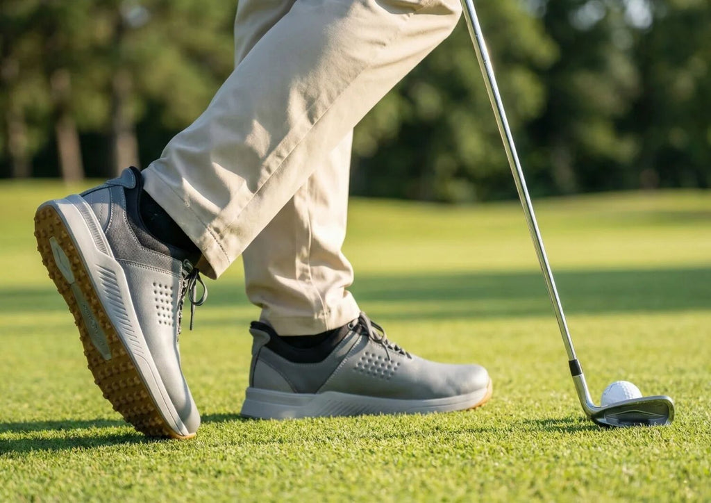 Birdie Hands-Free Golf Shoes – Gray | Slip-On Water Repellent Leather