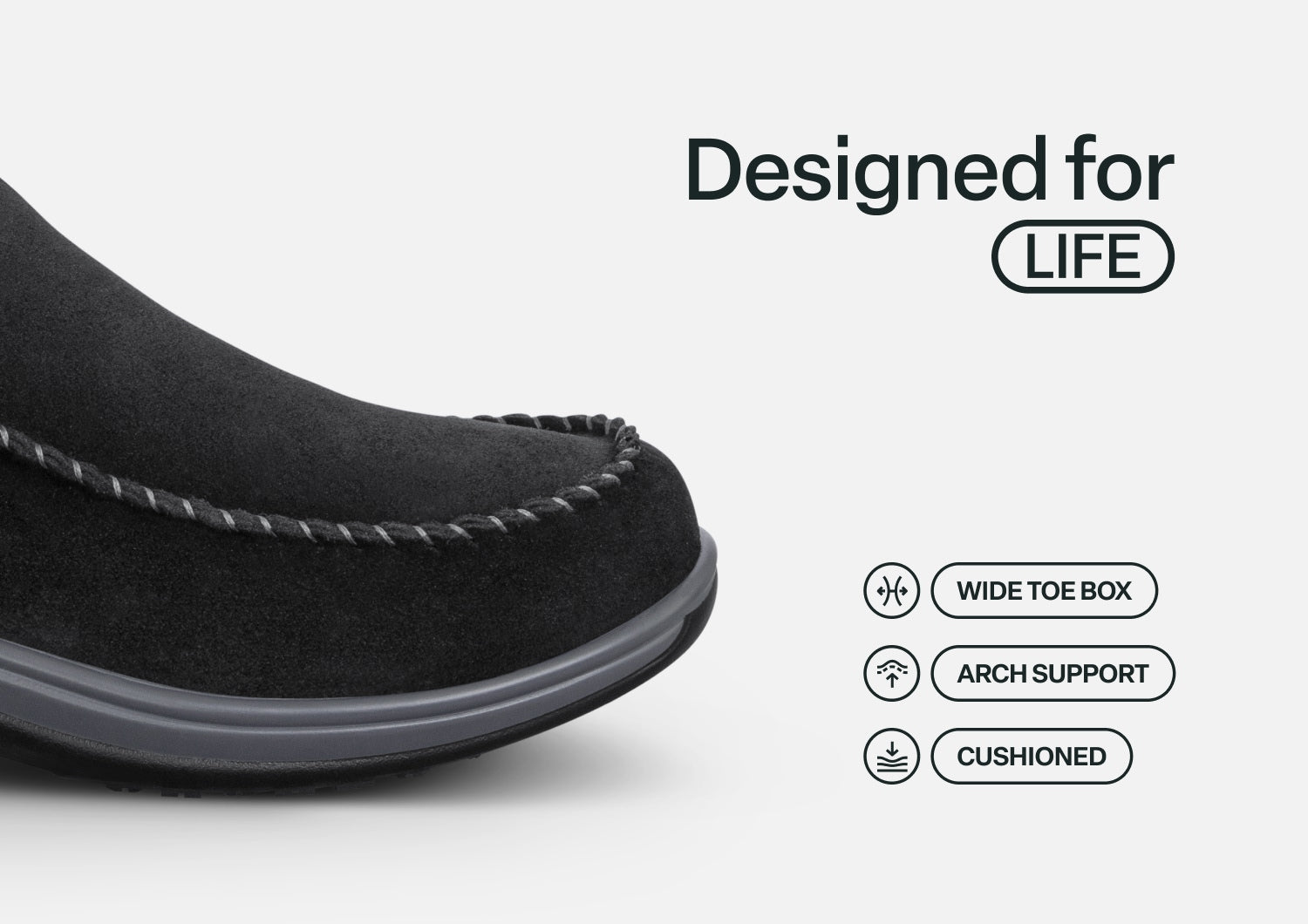 Lorin Hands-Free Slipper Shoes – Black | Suede Faux Fur Lined Women's Slip-On
