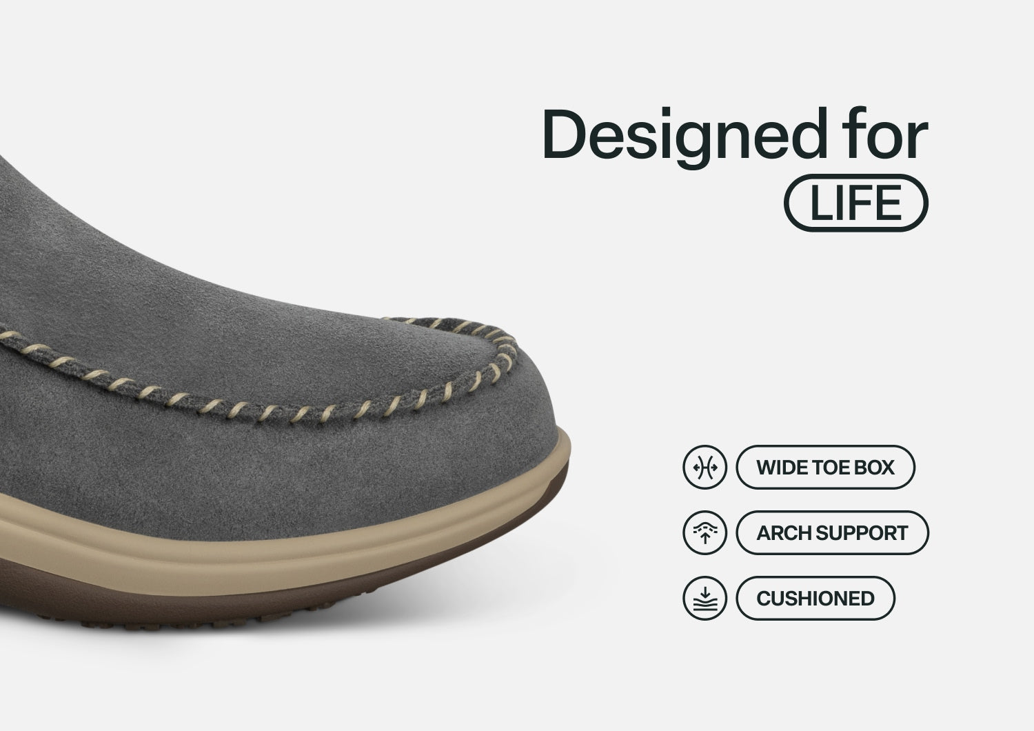 Lorin Hands-Free Slipper Shoes – Gray | Suede Faux Fur Lined Women's Slip-On