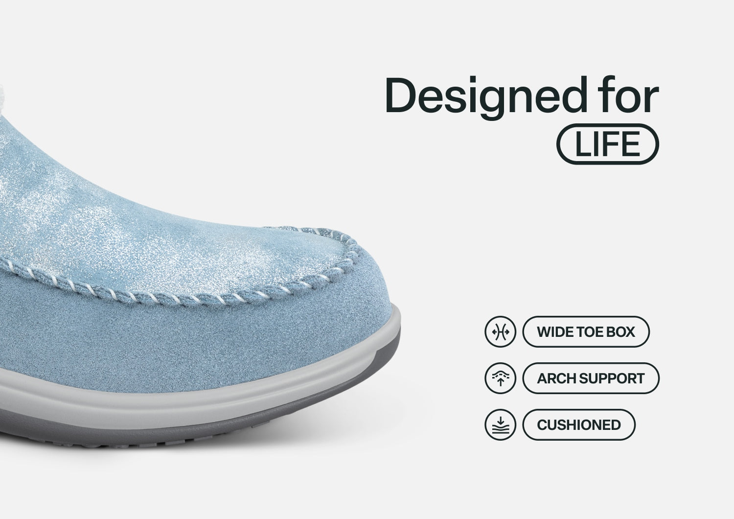 Lorin Hands-Free Slipper Shoes – Blue Shimmer | Suede Faux Fur Lined Women's Slip-On