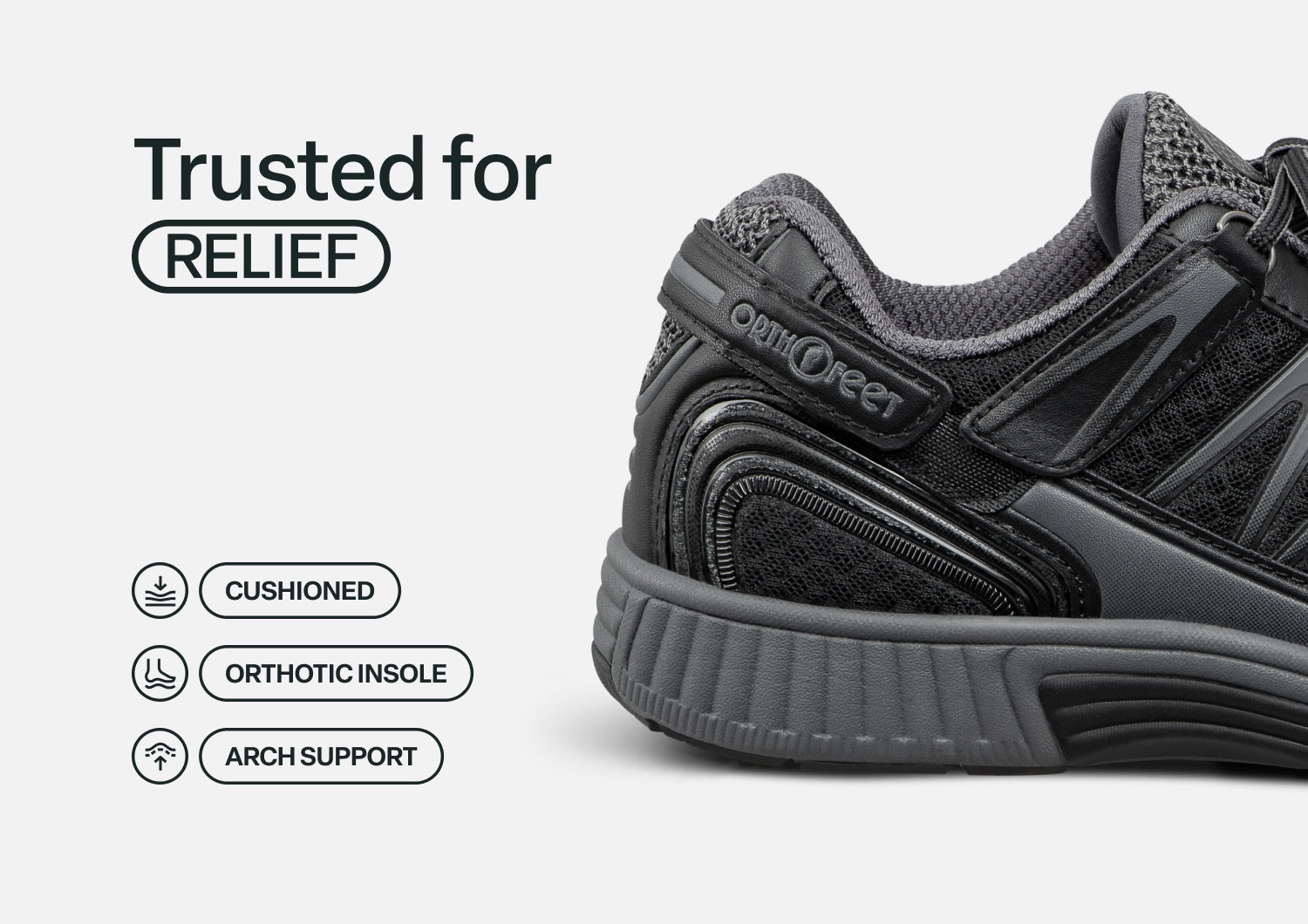 Sprint Tie-Less Sneakers – Black | APMA Certified Hands-Free Walking Shoes