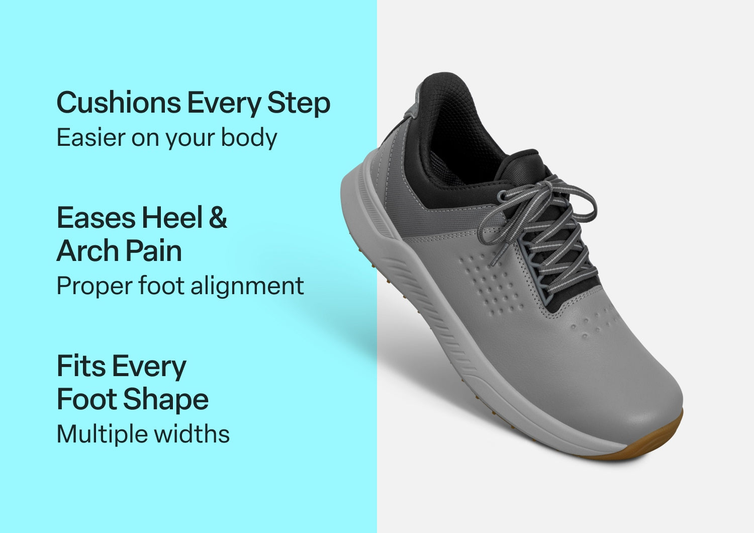 Birdie Hands-Free Golf Shoes – Gray | Slip-On Water Repellent Leather