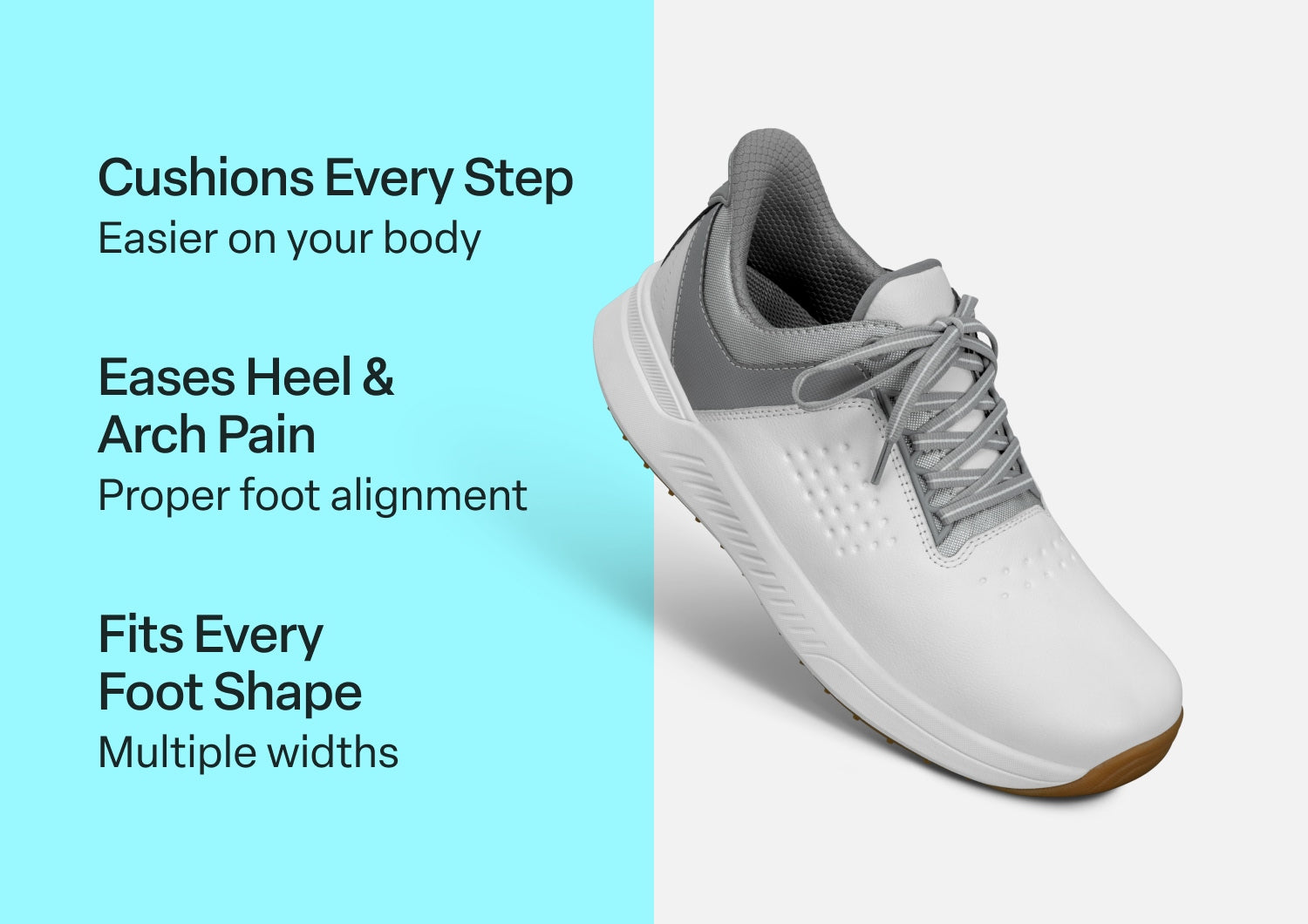 Birdie Hands-Free Golf Shoes – White | Slip-On Water Repellent Leather