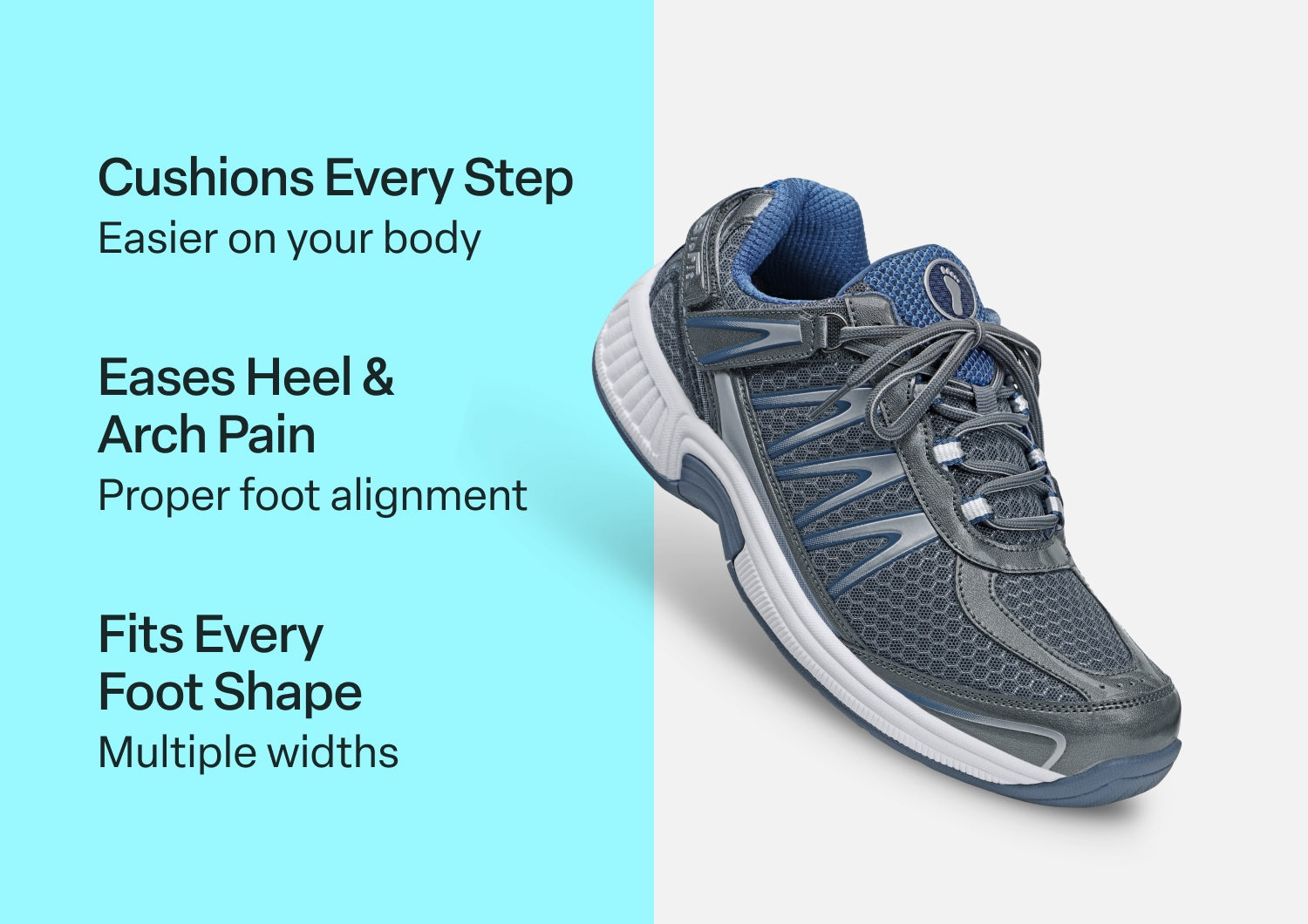 Sprint Tie-Less Sneakers – Gray | APMA Certified Hands-Free Walking Shoes
