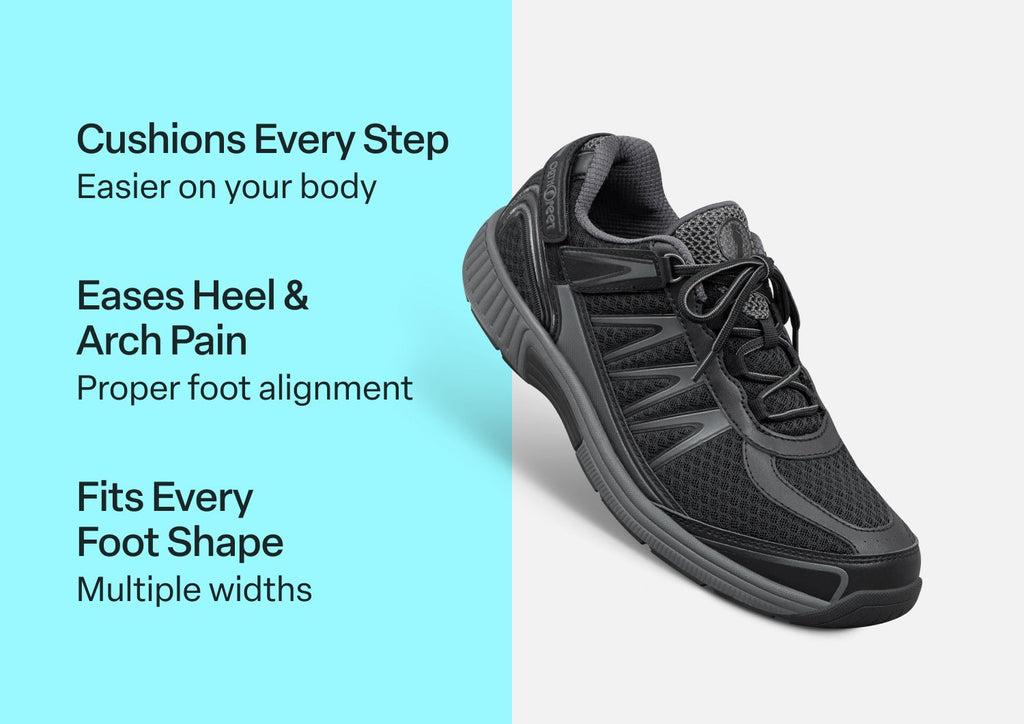 Sprint Tie-Less Sneakers – Black | APMA Certified Hands-Free Walking Shoes